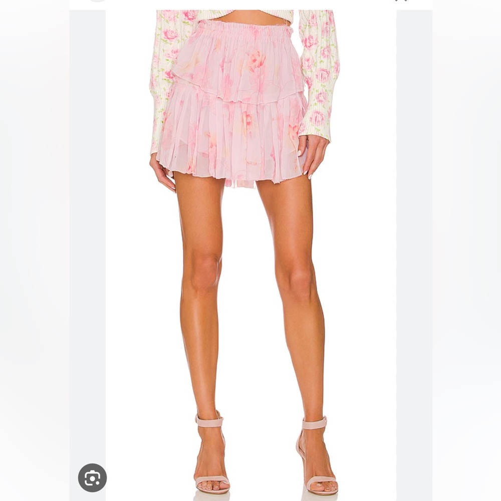 NWT LoveShackFancy Ruffle Mini Skirt Summer Morning
